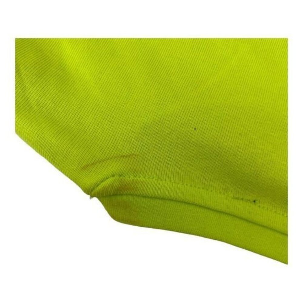 Zara Womens Neon Yellow Long Sleeve Cropped Top Size S 95% Cotton 5% Elastane - Picture 3 of 6